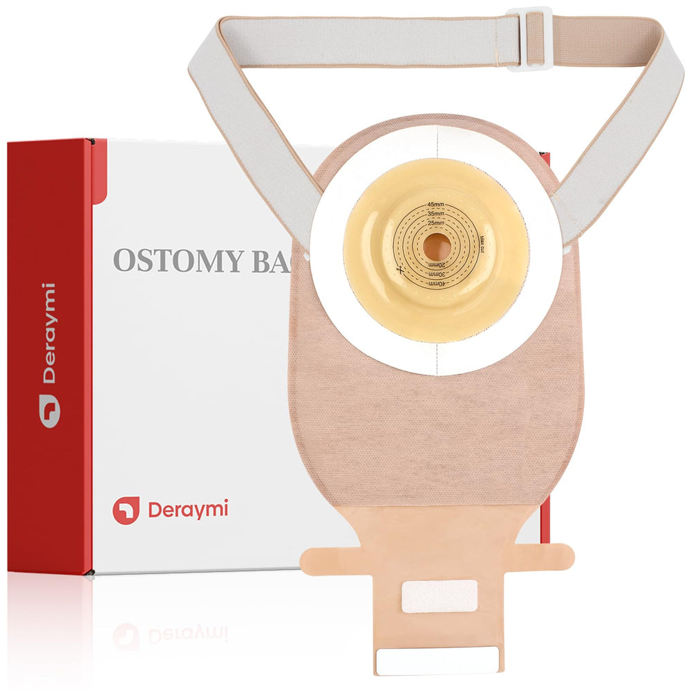 DERAYMI convex colostomy bag with belt attachment for a secure fit.