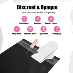 Dergik sanitary disposal bags with self-adhesive seal for quick use.