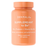 Dermala FOBO Supplemeant bottle close-up promoting balanced gut health for clearer skin.