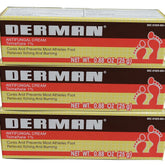 Derman antifungal cream applied to toe area relieves itching and restores comfort