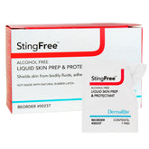 DermaRite StingFree pack front view shows convenient single-use wraps.