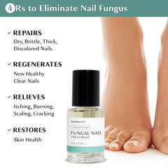 DERMATOOL applicator brush enables precise under-nail delivery.