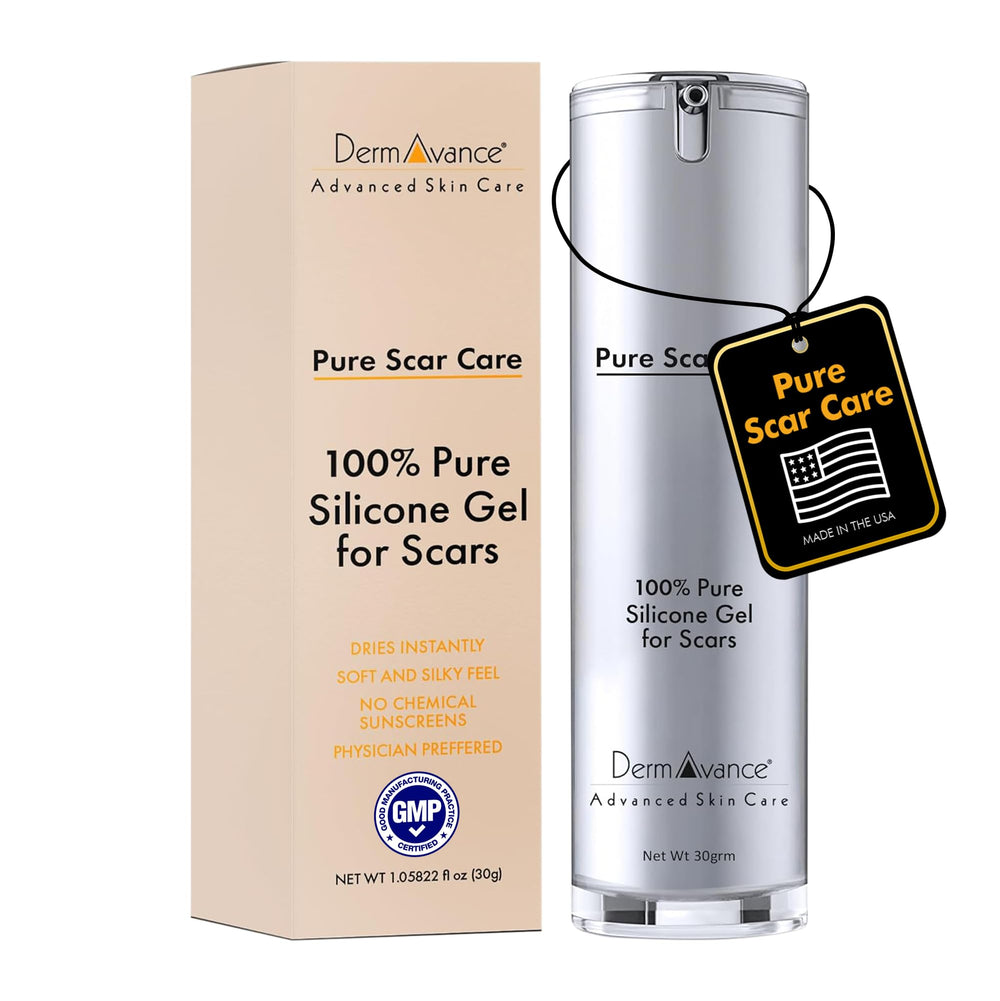 DermAvance Pure Scar Care bottle pour enables precise scar application and control.