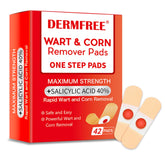 DERMFREE Wart Corn Remover Pads packaging shows a 42-count box for value.