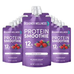 Designer Wellness Berry Smoothie Bowl showcases real fruit for a satisfying breakfast on the go