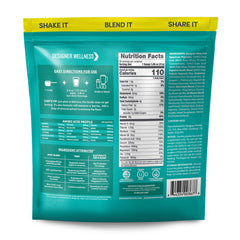 Designer Wellness Designer Whey bottle side view showing nutrition panel