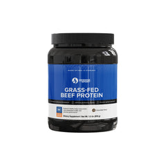 Designs for Sport beef protein powder chocolate bottle shows a dairy-free option for workouts