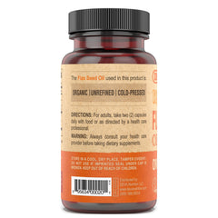 DEVA Flaxseed Oil label close-up, vegan omega-3 benefits and cold-pressed quality