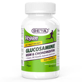 DEVA vegan glucosamine MSM & Chondroitin bottle showing shellfish-free joint support.