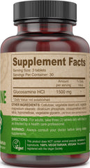 Pair of DEVA glucosamine tablets on a table for everyday use in a vegan routine