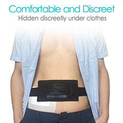 DiaBelt transfer-set slim-pocket design keeps tubing tucked away.