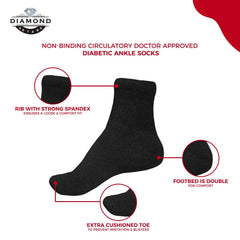 Diamond Star diabetic socks soft cotton blend promotes breathability and comfort
