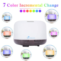 Diffuserlove diffuser with 7-color LED lights creates ambient mood.