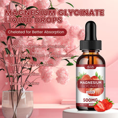 Dilib magnesium glycinate drops bottle back shows vegan and allergen friendly features