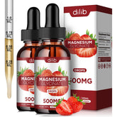 Dilib magnesium glycinate drops bottle front with strawberry flavor for daily calm