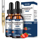 Dilib Magnesium Glycinate Liquid Drops pouring bottle enables easy, high-absorption dose.