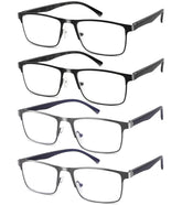 DILLY VISION 4-pack glasses with blue light blocking for comfortable screen viewing.