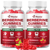 DIAOLAI Berberine Gummies Raspberry bottle highlights vegan, gluten-free formula for daily wellness.