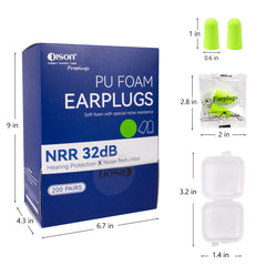 Dison 35dB SNR foam earplugs with ANSI/CE certification.