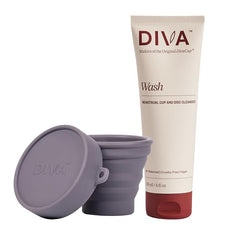 DIVA Wash bottle pour shows mess-free application for cups and discs