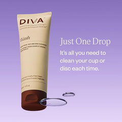 Close-up of the label highlighting plant-based, gentle cleansing formula