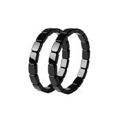 DivaGlamz Hematite Bracelet for Men closeup of beads highlighting natural texture and energy.