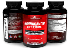 Divine Bounty Ashwagandha bottle side view for convenient routine.