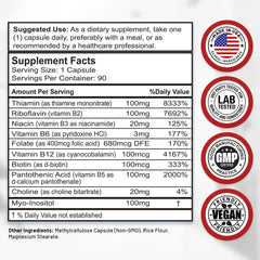 Divine Bounty B-Complex bottle label shows ingredients like B12 and folic acid