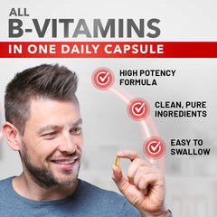 Divine Bounty B-Complex capsules arranged for daily supplementation