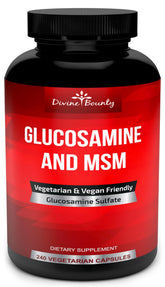 Divine Bounty glucosamine sulfate MSM bottle front for joint support