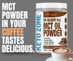 Divine Health Keto Zone MCT Dutch Chocolate smoothie mix for energy-friendly snacks
