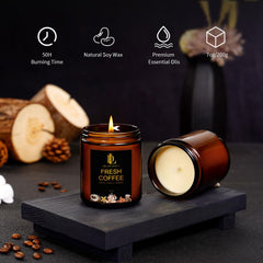 DL DREAMY DEWLA natural soy wax coffee candle offers clean burn and even melt.