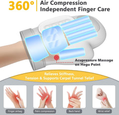 DNRPAD hand massager with 5 compression levels for tailored pressure
