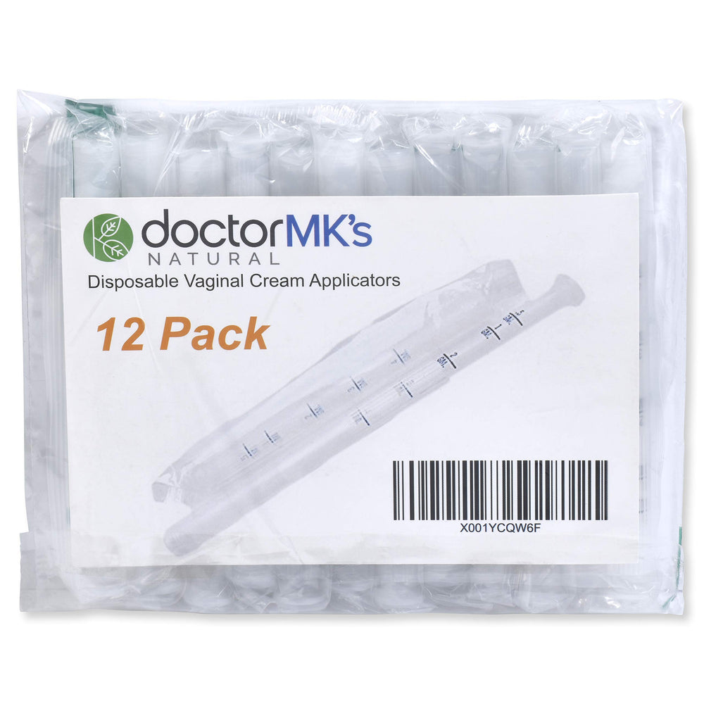 Doctor MK's Natural vaginal applicator 12-pack with dosage marks for precise application.