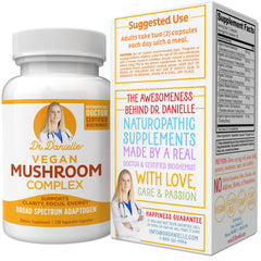 Doctor Danielle Mushroom Complex pour demonstrating easy daily dosage