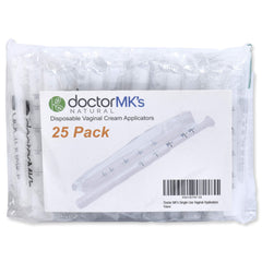 Doctor MK's Natural disposable vaginal applicators 25-pack for hygienic single-use convenience.