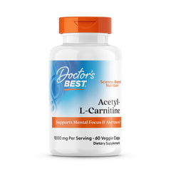 Doctor's Best Acetyl-L-Carnitine bottle front view highlighting daily focus support.