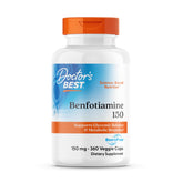 Doctors Best Benfotiamine 150 bottle front with capsules for daily glucose support.