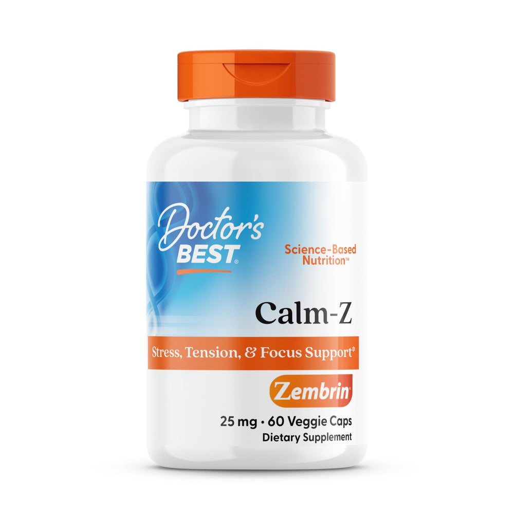 Doctor's Best Calm with Zembrin bottle front supports calm mood for busy days