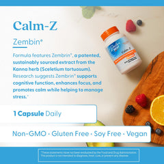 Doctor's Best Calm with Zembrin label closeup shows standardized extract