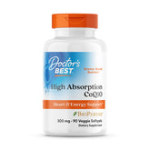 Doctor's Best CoQ10 high absorption bottle with softgels supporting heart vitality