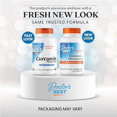 Doctor's Best Curcumin Phytosome capsules laid out highlight easy, bioavailable intake.