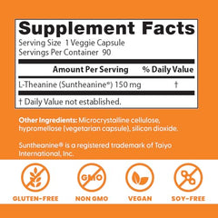 Doctor's Best L-Theanine capsules in hand illustrate easy daily dosing