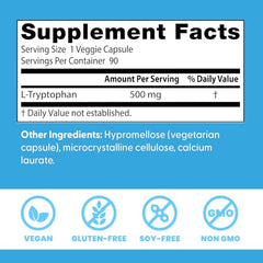 Capsules from Doctor's Best L-Tryptophan are easy to swallow for daily routines.