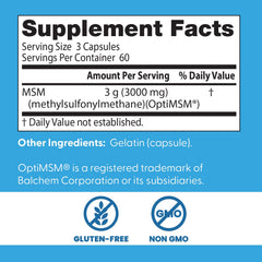 Doctor's Best MSM bottle with glass of water for everyday use.