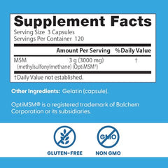 Doctor's BEST MSM capsules poured from bottle for easy daily use