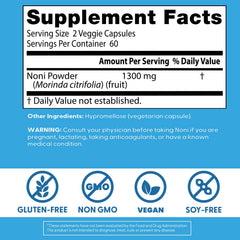 Doctor's Best Noni Concentrate ingredients panel emphasizing Morinda citrifolia as antioxidant source.