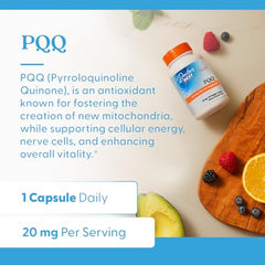 Doctors Best PQQ ingredients list details BioPQQ and antioxidants for energy support.