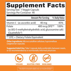 Graphic explaining Doctor's Best Quatrefolic metabolically active folate form