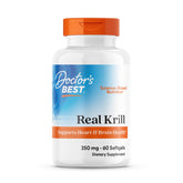 Doctor's Best Real Krill 350mg bottle shown for convenient daily omega-3 intake.